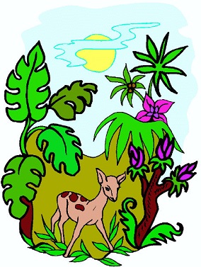 Landschaft mit Reh und Bumen284breit